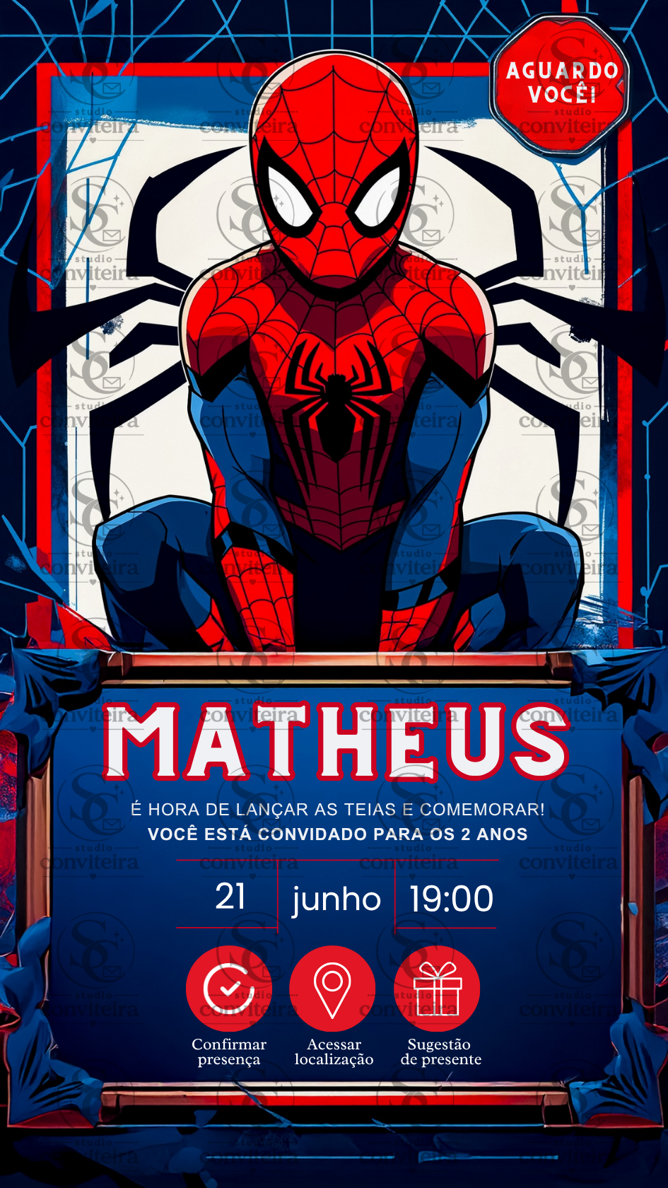 Convite Homem Aranha 3D Interativo