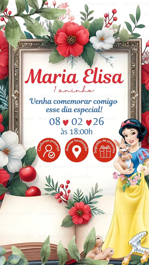 Convite Interativo - Branca de neve 5