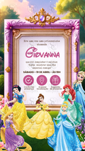Convite Princesas Disney 3D Interativo