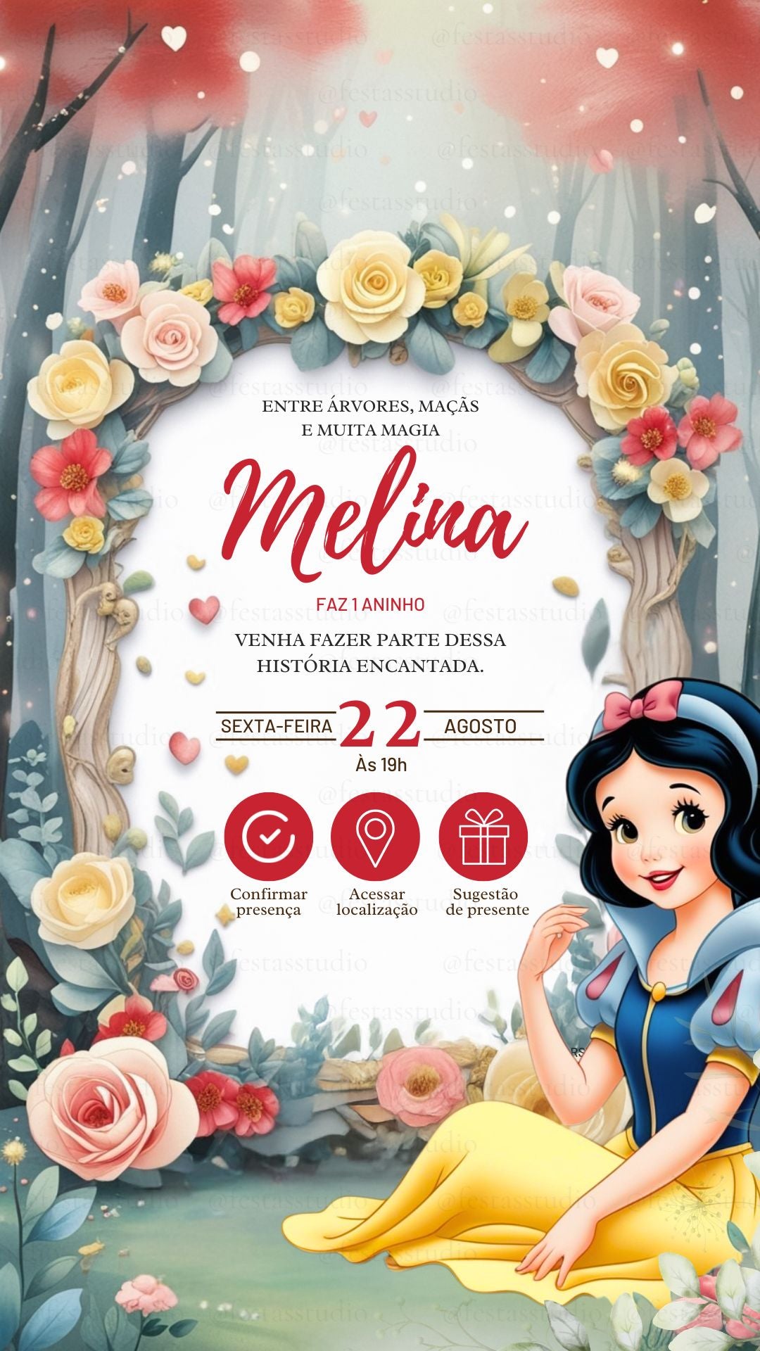 Convite Interativo - Branca de Neve 1