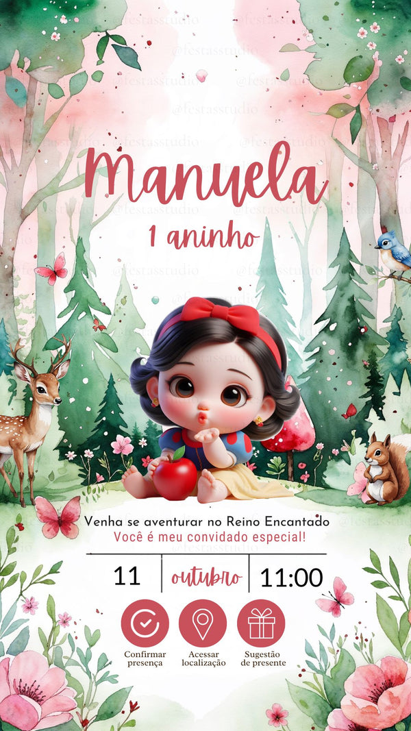 Convite Interativo - Branca de Neve 2