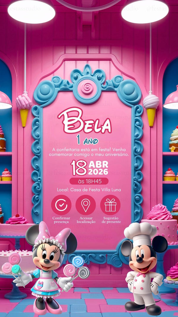 Convite Interativo - Confeitaria Minnie 4