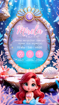 Convite Pequena Sereia Cute Interativo