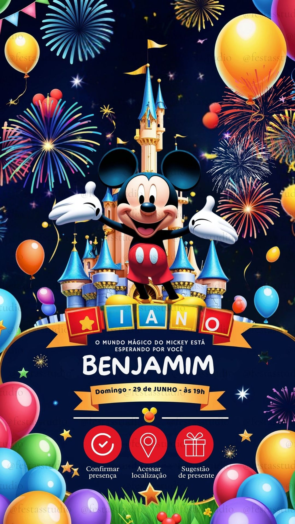 Convite Interativo - Disney Mickey