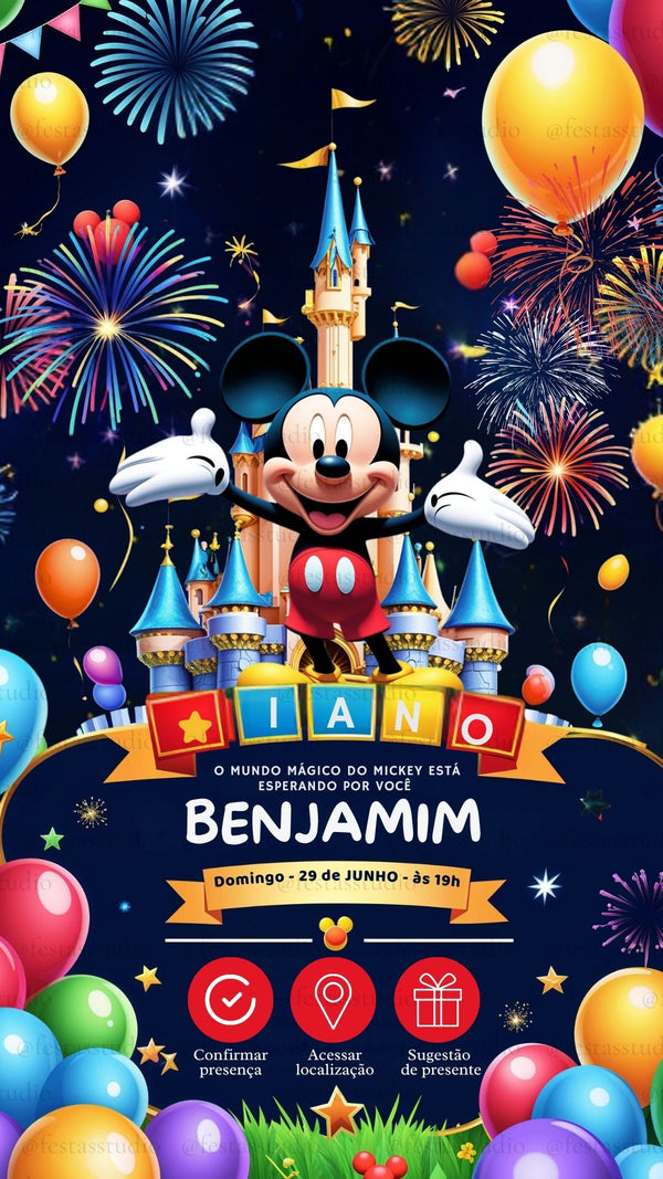 Convite Interativo - Disney Mickey