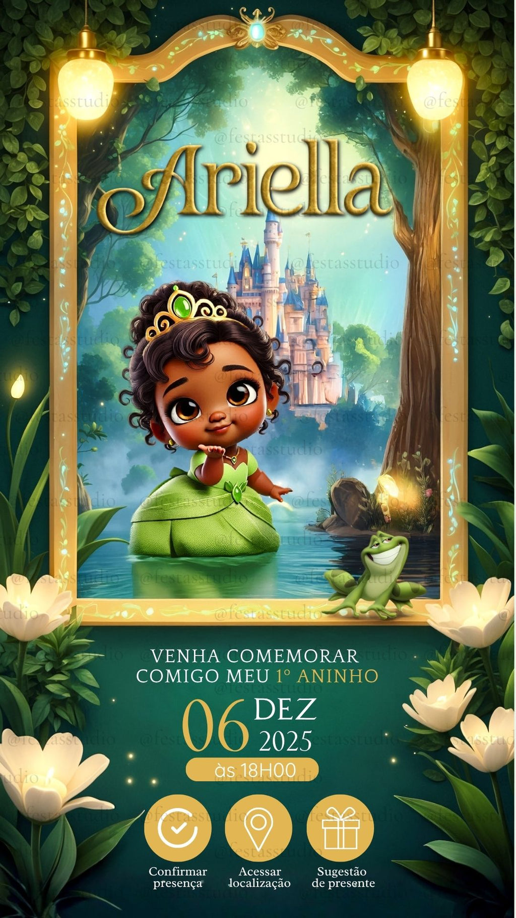 Convite Interativo - Princesa Tiana