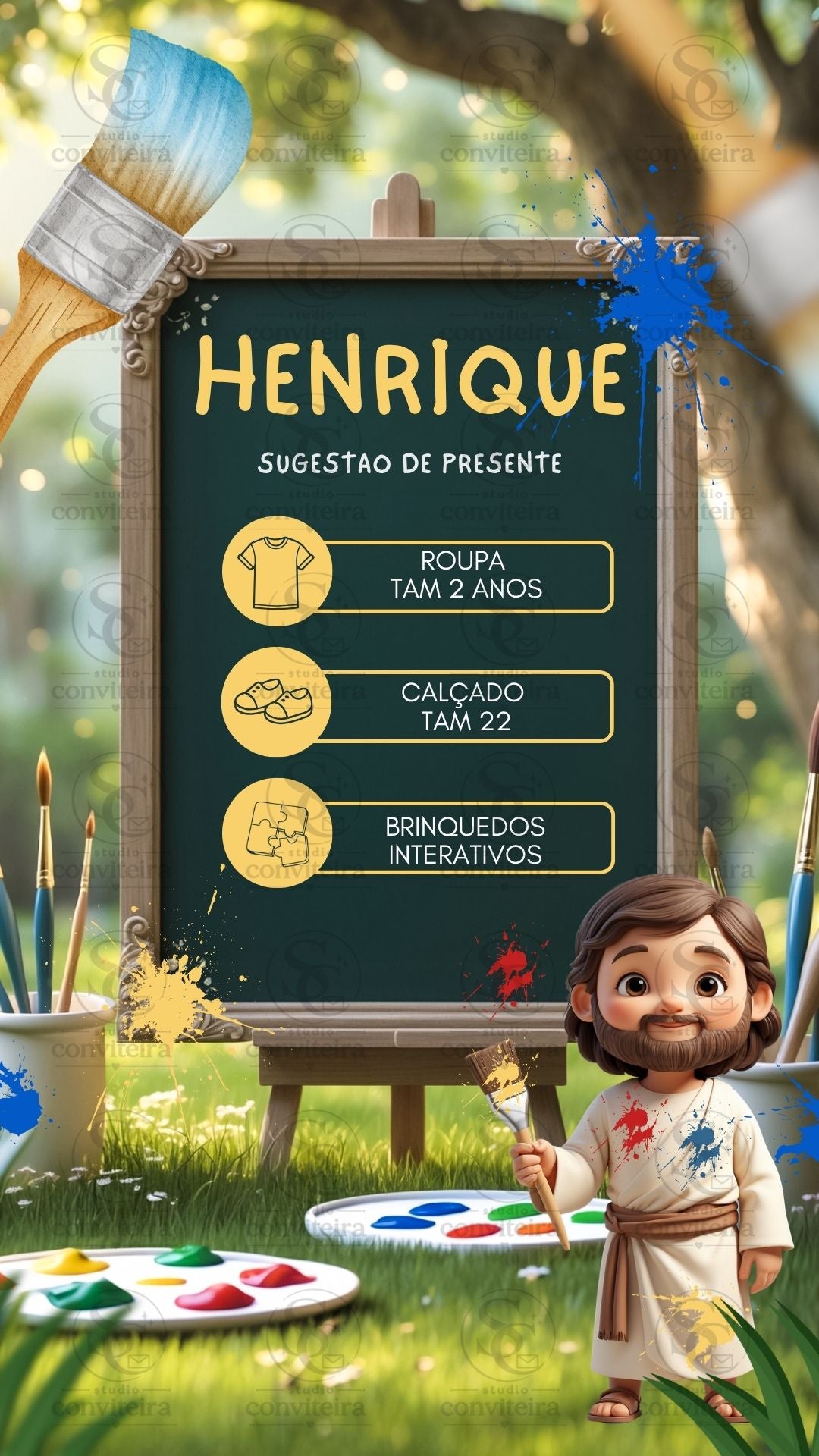 Convite O Maior Pintor do Mundo 3D Interativo
