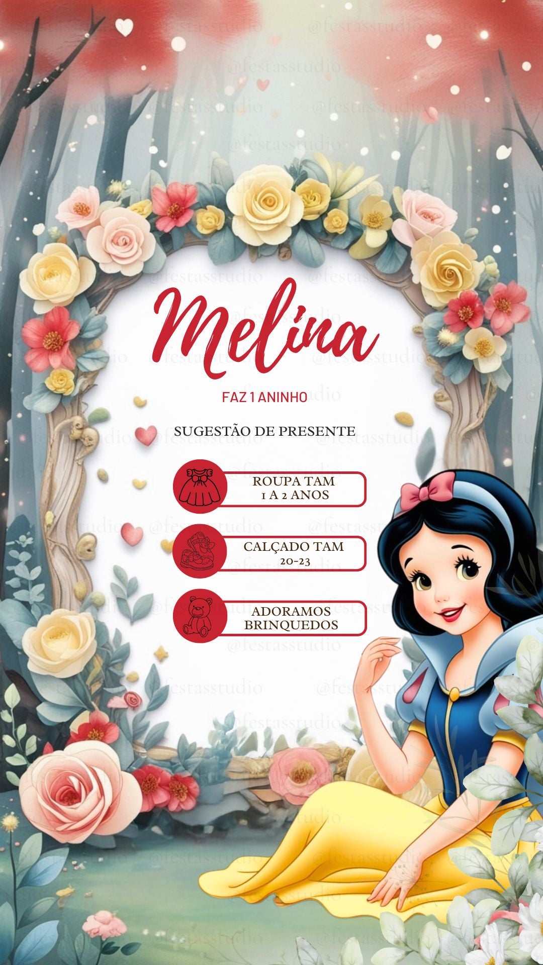 Convite Interativo - Branca de Neve 1