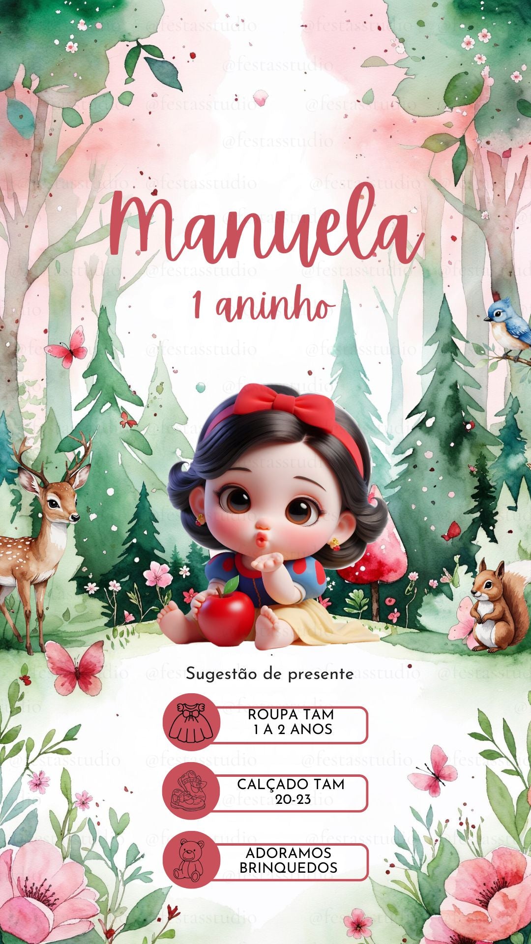 Convite Interativo - Branca de Neve 2