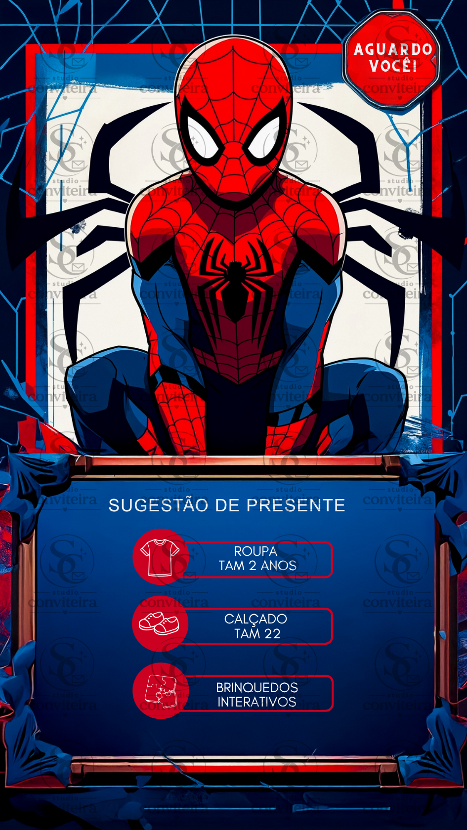 Convite Homem Aranha 3D Interativo