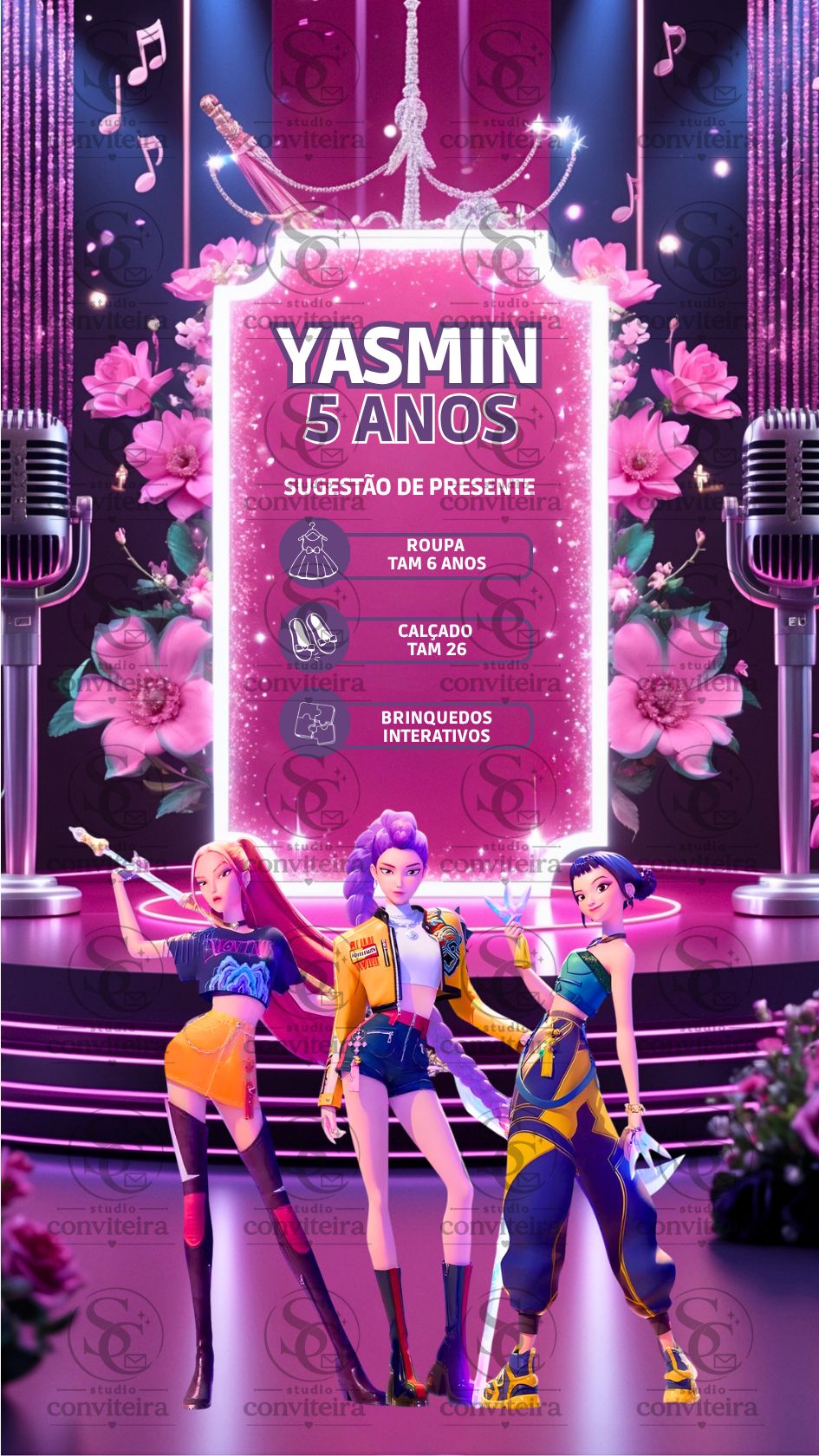 Convite K-POP Guerreiras Interativo