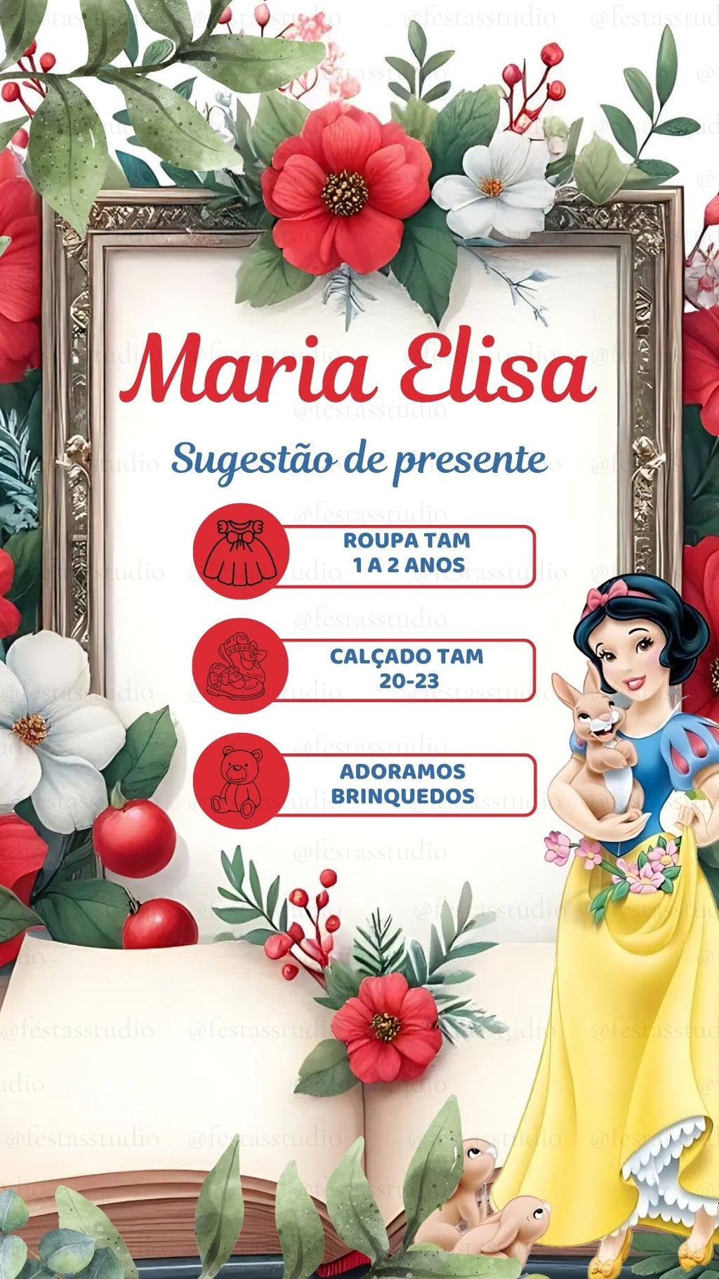 Convite Interativo - Branca de neve 5