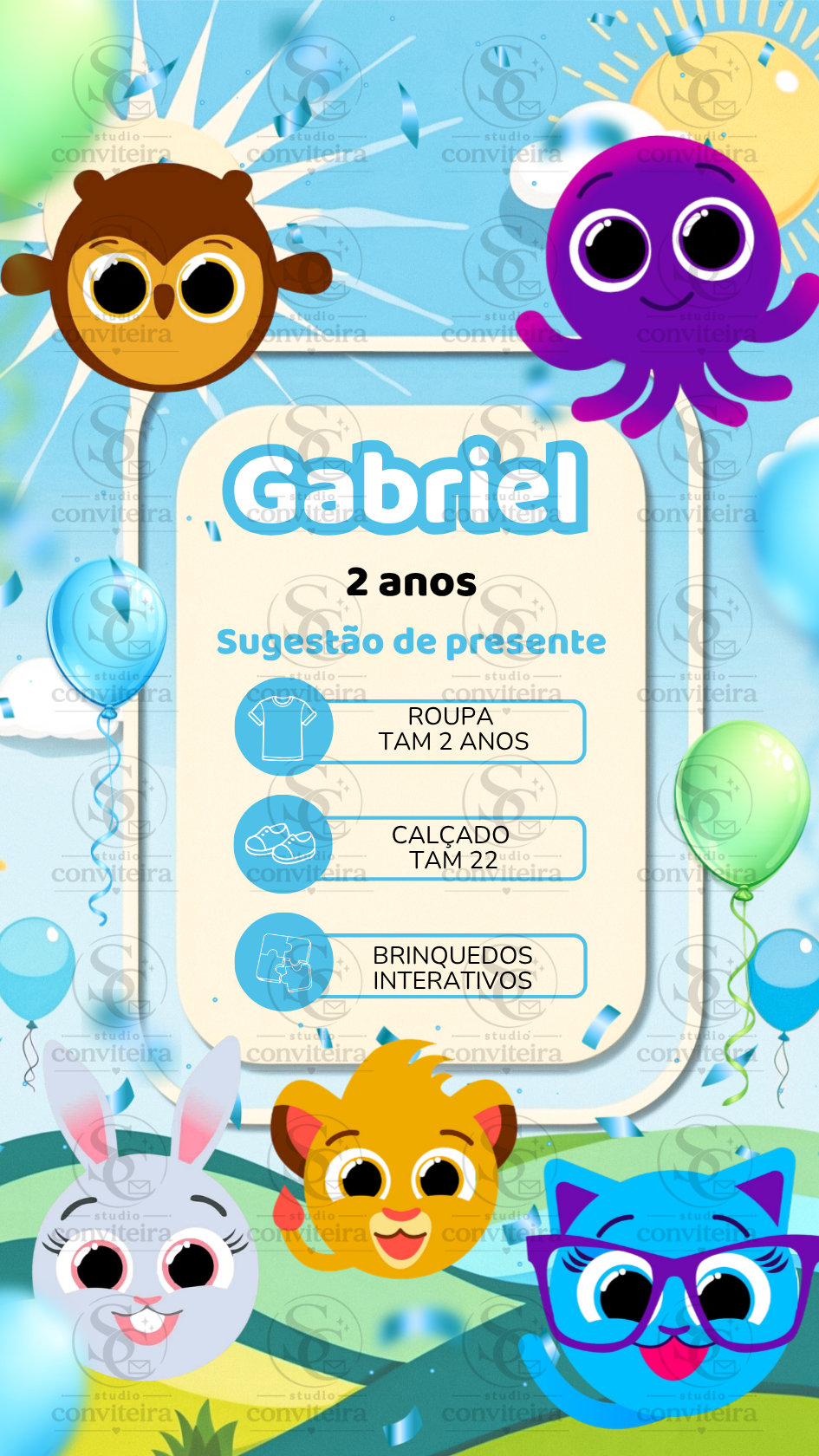 Convite Bolofofos Interativo