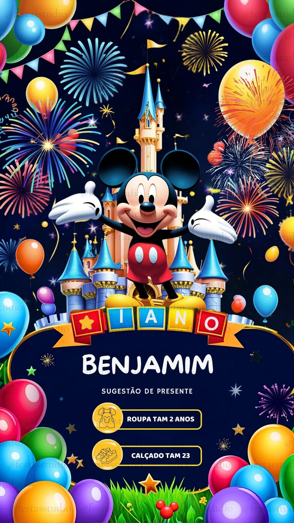 Convite Interativo - Disney Mickey