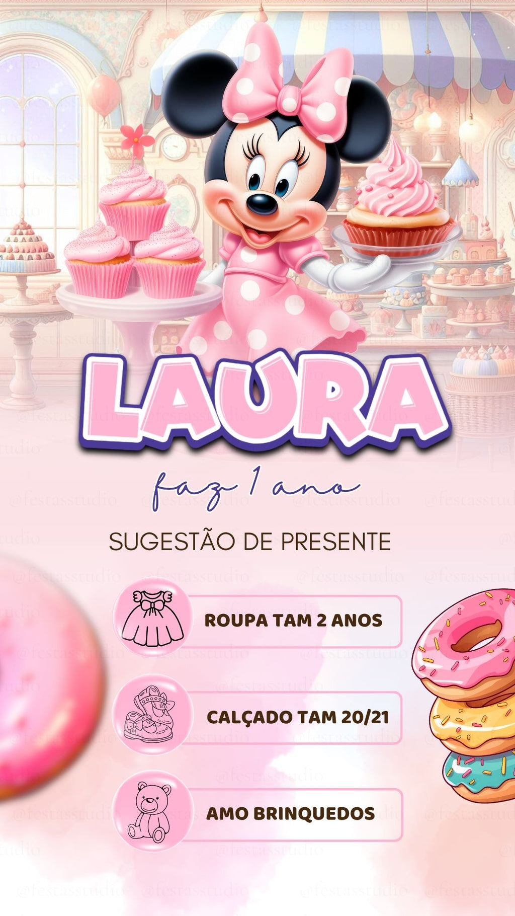 Convite Interativo - Minnie Confeitaria 3
