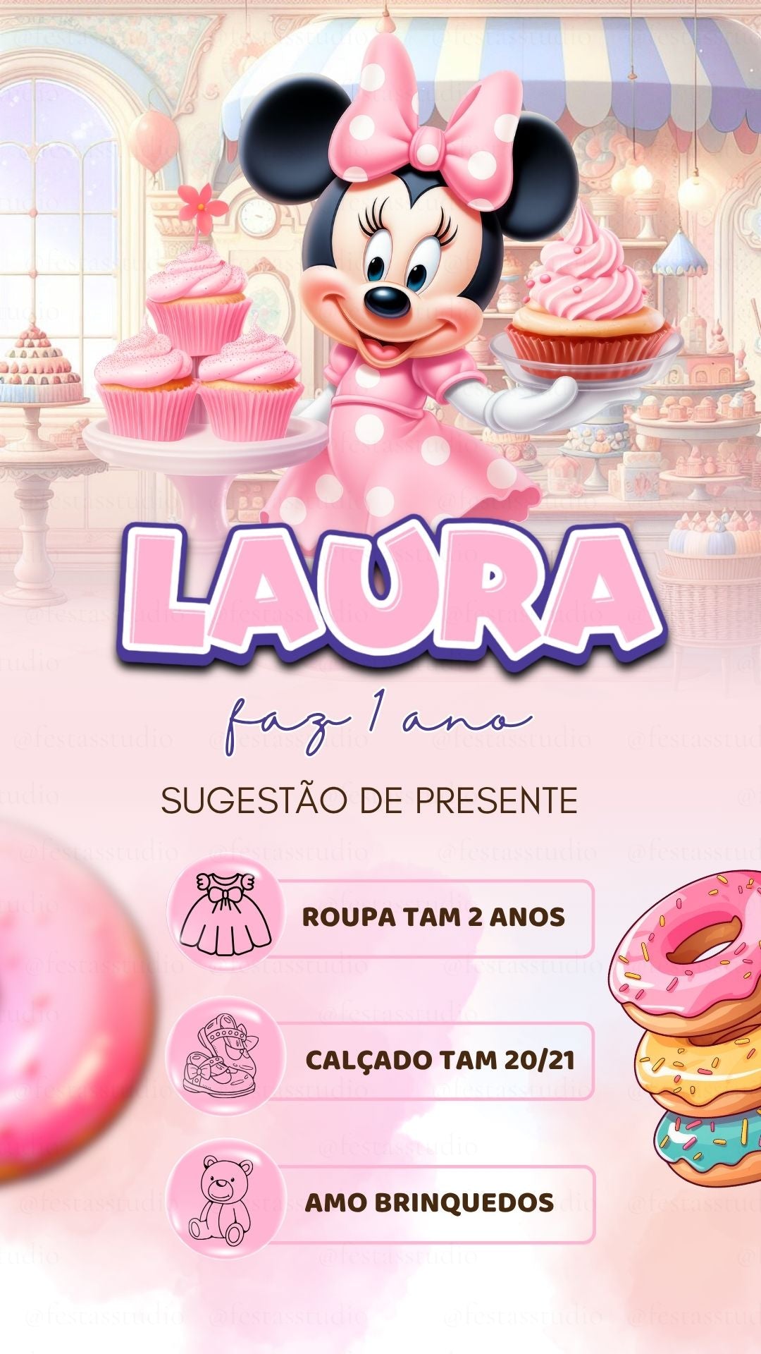 Convite Interativo - Minnie Confeitaria 3