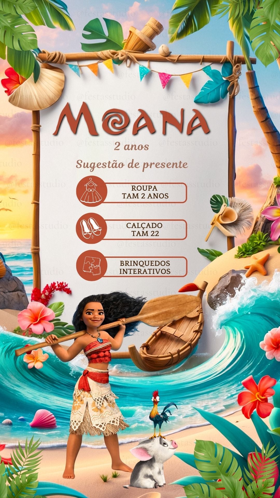 Convite Interativo - Moana