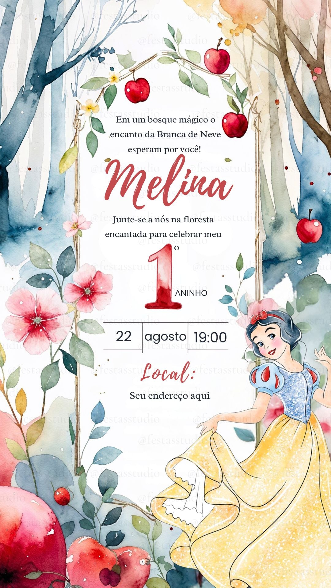 Convite Digital - Branca de Neve 3