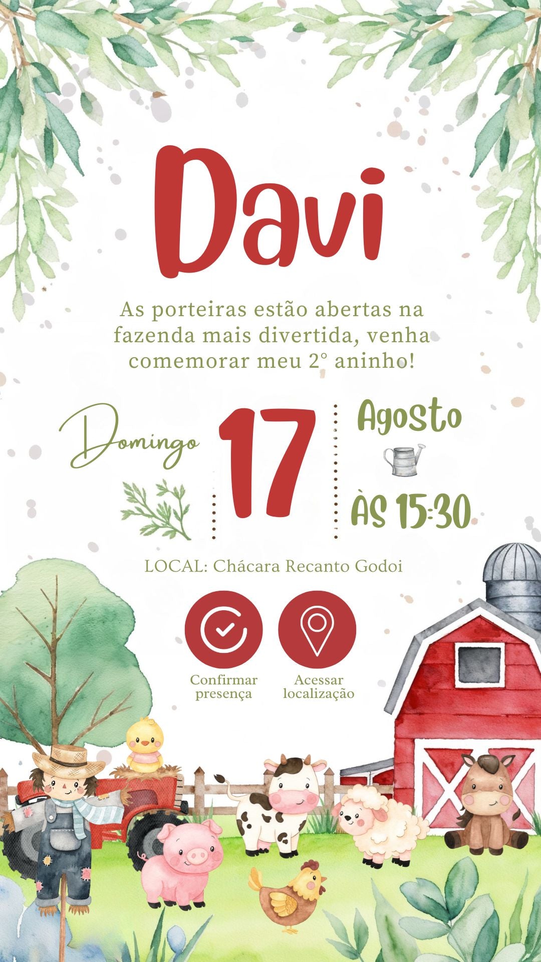 Convite Interativo - Fazendinha Menino 3