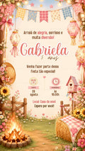 Convite Digital - Festa Junina Arraiá Menina
