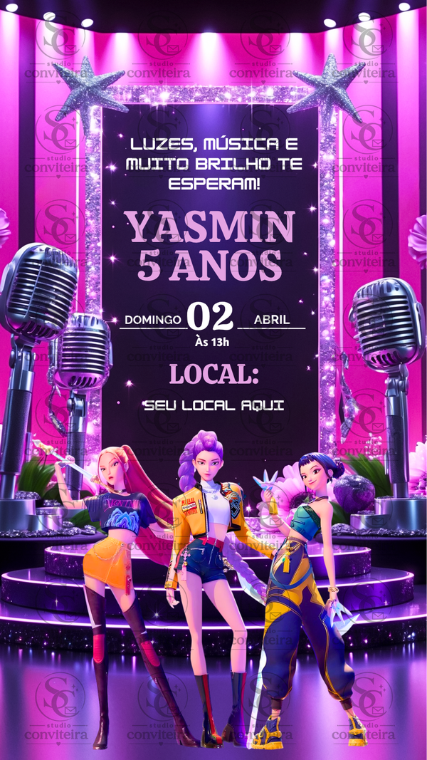 Convite K-POP Guerreiras Digital