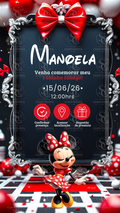 Convite Minnie Vermelha 3D Interativo