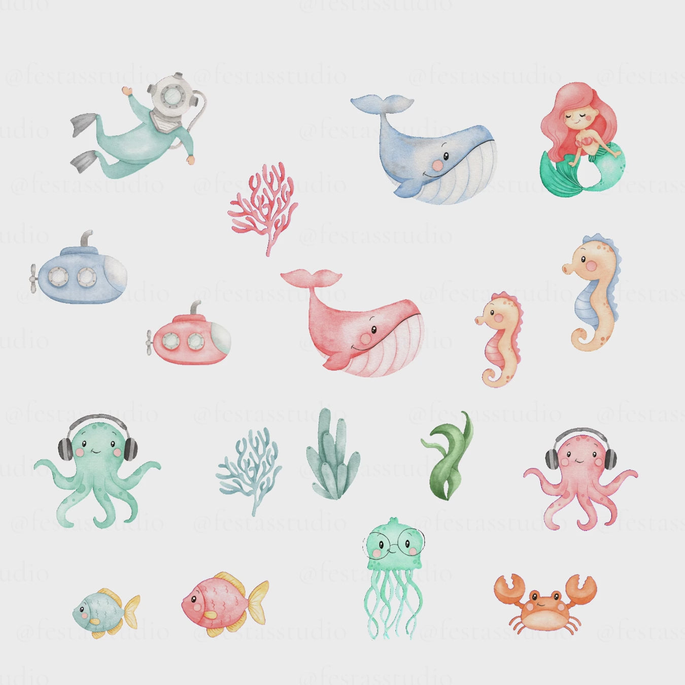 Kit Gif - Fundo do mar