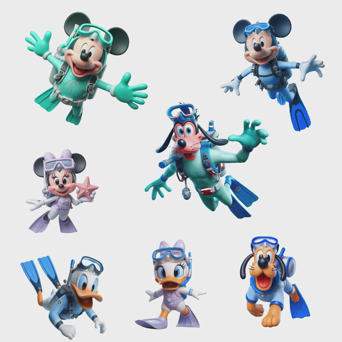 Kit Gif - Turma do Mickey Fundo do Mar